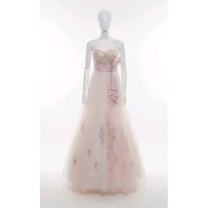 New stunning  pink green ombre Tiffany Pageant Sz 8 Formal Prom party dress Gown